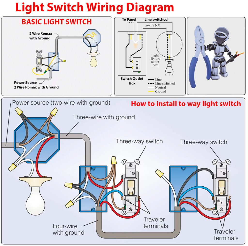 two way light switch wiring